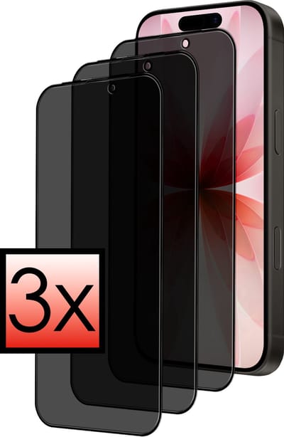 Screenprotector - 3 Stuks - Geschikt voor Apple iPhone 17 - Privacy Filter - Beschermglas - Gehard Glas - Tempered Glass - Screen Protector - Anti Spy - Full Display Cover