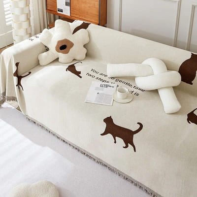 Chenille Bankhoes Kwast Plaid Deken Universeel Vier Seizoenen Stof Anti-kat Krab Beschermhoes Bankdeken Tapijt 180X130cm