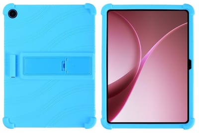 Coverup Tablethoes geschikt voor OnePlus Pad Go 2 Hoesje - Siliconen Back Cover met Kickstand - Lichtblauw