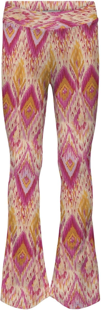 ONLY KOGPAIGE FLARED AOP PANT PNT Meisjes Broek - Raspberry RoseAOP:418 Diamond Ikat - Maat 164