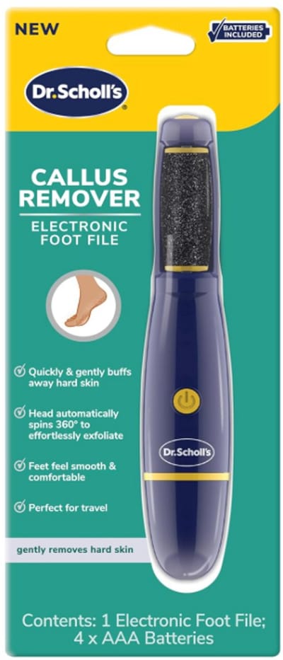Dr. Scholl’s Elektrische Voetvijl – Verwijdert Eelt & Harde Huid – Voor Zachte, Gladde Voeten – Inclusief AAA Batterijen – Geschikt voor Reizen – Voor Dames & Heren