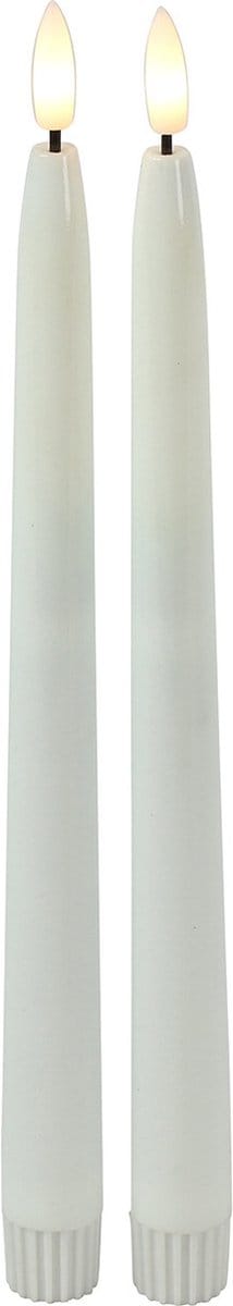 Countryfield Led dinerkaarsen - 2x st- wit -H28 cm - afstandsbediening