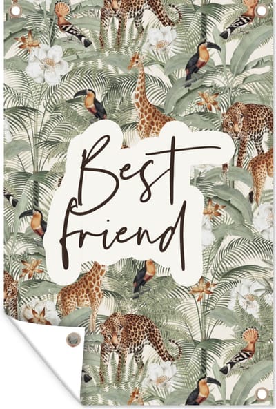 Muurdecoratie Vriendschap - Best friends - Quotes - Best friend - Spreuken - 120x180 cm - Tuinposter - Tuindoek