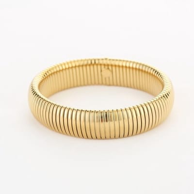 Bijoutheek Armband (Sieraad) Elastisch Gestreept Goudkleurig