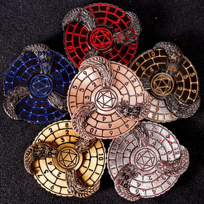 Vingertop Gyro Roulette Dobbelstenen voor Dungeons and Dragons, DND Spinner Metalen Dobbelstenen, Draken Kompas Dobbelstenen Set Voor Cadeaus