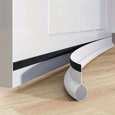Zelfklevende winddichte deurafdichtingsstrip voor deuren, 94 cm winddichte en isolerende deurafdichting onder de deur, winddichte, geluidsisolerende, warmte-isolerende, stofdichte en insectenwerende rubberen deurstrip