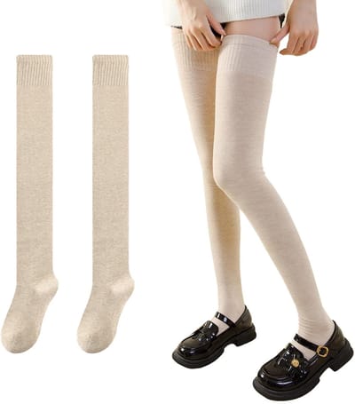 Cosensi- Overknee-kousen Dikke Warme - Gebreide Kousen - Lange 65 cm - Thigh Highs - Eenheidsmaat - Klassiek Design - Dijkousen