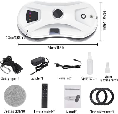 JOYNEXTBUY - Raamreinigingsrobot – Automatische Ramenlapper - 5600Pa Zuigkracht – 3 Reinigingsmodi – Intelligente Z-Vormige Route – Bescherming tegen Stroomuitval – Robotische Glasreiniger