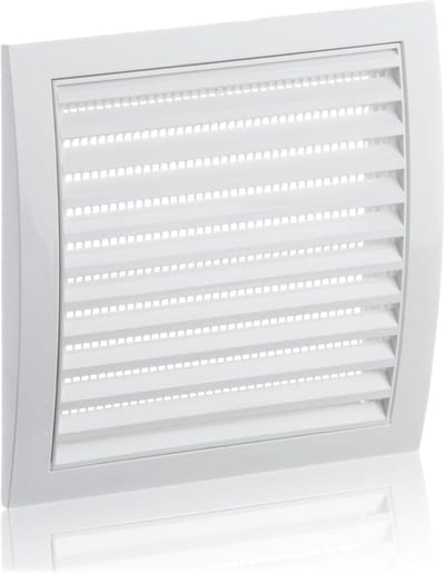 Ventilatierooster - Ventilatieafdekking Rooster - Luchtstroom Verbeteren - Met Insectengaas - 190x190mm - Wit