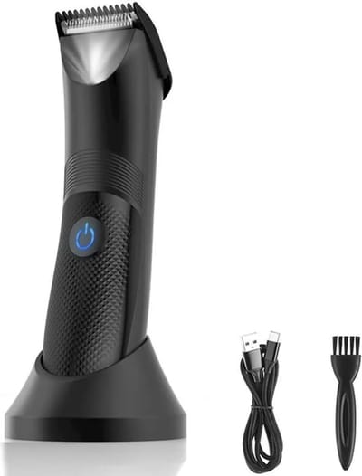 Draadloze elektrische trimmer voor mannen met LED-verlichting, waterdicht, geschikt voor nat en droog gebruik, afwasbaar scheerblad voor het verwijderen van beenhaar.