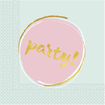 Vegaoo - 20 papieren servetten elegant party pastel blauw en roze 33 x 33 cm