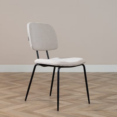 Bronx71® Scandinavische eetkamerstoel Ivar gerecyclede stof beige - stoel