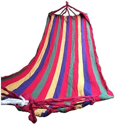 Hangmat - Liggemeubilair - Ontspannen Buiten - Handgedraaide Vlechten - 250 x 80 cm - Meerkleurig