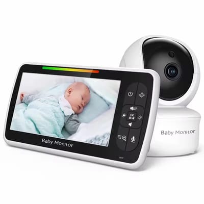 Babyfoon - 5-inch Scherm - Met Camera & Audio op afstand - Tweerichtingsgesprek - VOX-Modus - Incl. Slaapliedjes - BabyPhone