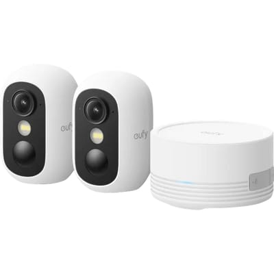 eufy Security eufyCam C35 2-Cam Kit - Wit - Draadloze Beveiligingscamera - Voor Buiten en Binnen - Magnetische Bevestiging - Kleurennachtzicht - Lokale Opslag - Geen Maandelijkse Kosten - IP67 - Gezichtsherkenning