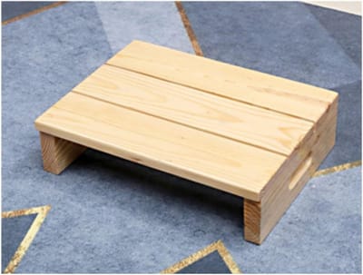 Houten Opstapje - Stabiliteitskrukje - Extra Hoogte - Massief Grenenhout - 60x30x15 cm - Licht Hout
