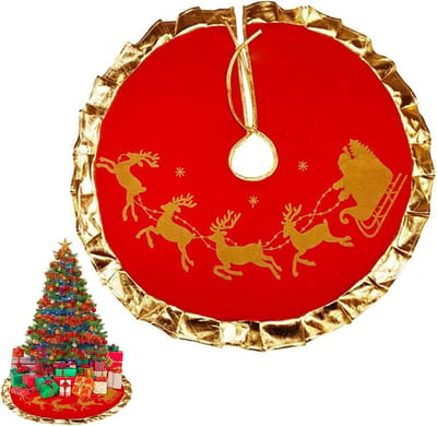 Ronde Kerstboomdeken van 90 cm voor Kerstversiering, Onderlaag en Decoratie voor Feestdagen en Thuis
