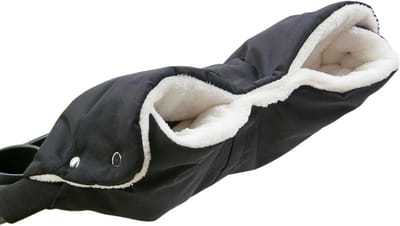Handwarmer voor kinderwagens - Universele maat - Geschikt voor kinderwagens, peuters, enz. - Complete accessoires - Warme flanellen handwarmers voor kinderwagens - Waterdicht en winddicht - Houdt de handen warm-55*28cm-Zwart