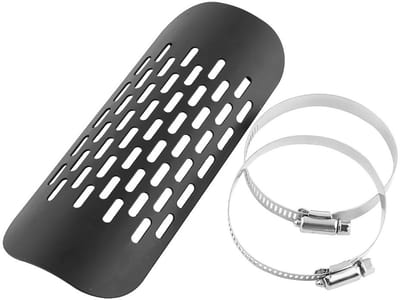 Dailygoods- Uitlaatdemper Hitteschild - Roestvrij Staal - Warmte-Isolatie - Geluiddemper - Universeel - 2 Verstelbare Klemmen - Uitlaatbescherming
