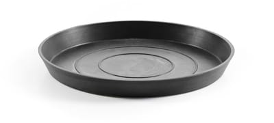 Ecopots Saucer Round - Dark Grey - Ø21 x H2,5 cm - Ronde donkergrijze onderschotel met waterreservoir