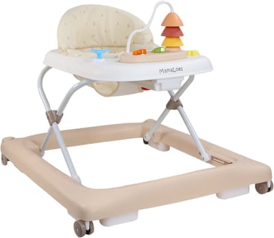 MamaLoes Loopstoel met Speelbord - Loopwagen - Baby Walker - Baby Jumper Speelgoed - Looptrainer - Mikko Beige