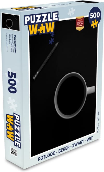 Puzzel Potlood - Beker - Zwart - Wit - Legpuzzel - Puzzel 500 stukjes