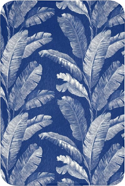 Badmat 60x90 cm - Antislip - Blad - Palm - Blauw - Badmatten voor badkamer - Badkamermat - Douchemat - Badkamer mat
