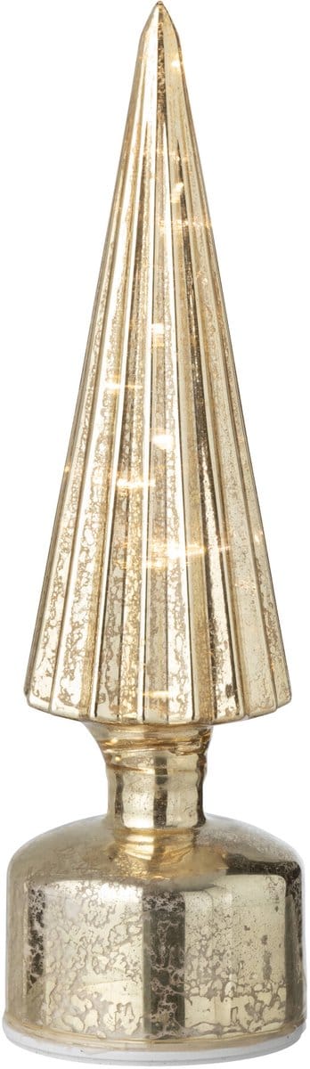 J-Line decoratie Kerstboom Draaiend - glas - goud - small - LED