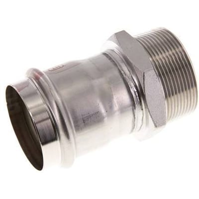 Perskoppeling - 54mm Persmof & R 2'' Buiseinde - RVS