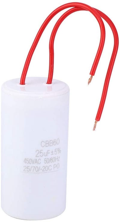 Allecto - Condensator - Startcondensator 25uF - Lichtgewicht en duurzaam - 450VAC - Voor huishoudelijke apparaten - Hoge nauwkeurigheid - Geschikt ...