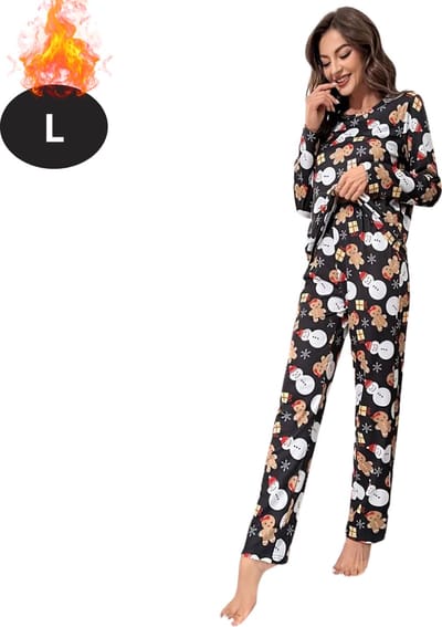 Bovista Kerst Pyjama - Dames - Kerstpyjama - Vrouwen - Slaapkleding Volwassenen - Set - Broek - Shirt - Christmas - Maat L