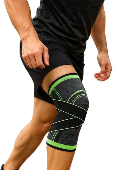 3D Sport Knie Sleeve XL – Verstelbare Compressie Knieband – Extra Stabiliteit & Grip – Voor Fitness, Hardlopen & Training – Zwart (1 Stuk)