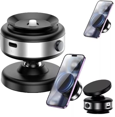 Telefoonhouders Auto - Compatibel met iPhone & Android - Magnetisch - Zuignap - Verstelbare - Telefoonhouder Auto - Vacuüm Magnetische Telefoonhouder – Ook Geschikt voor Gym, Sportschool - Keuken, Reizen & Bureau – Magneet - Zilver