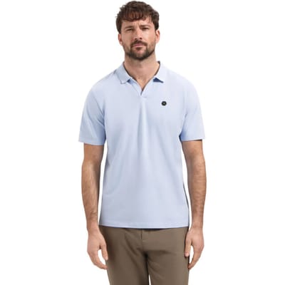 No Excess Polo short sleeve v-collar basic blue