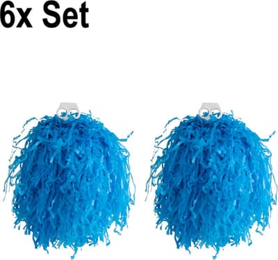 6x Cheerball ringgreep set Blauw - Themaparty - Themafeest sport festival fun party thema feest