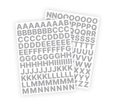 Stickey Plakletters - Zilveren letterstickers 2cm - Voor binnen en buiten - Glans