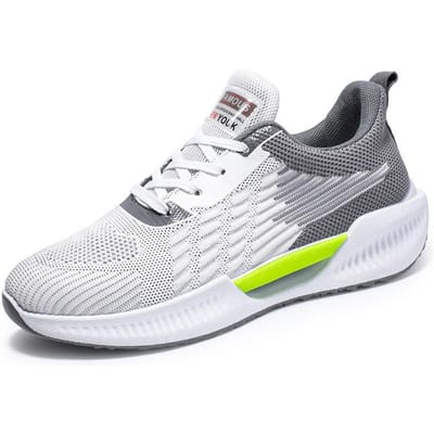 Nieuwe Vier Seizoenen Koppelschoenen Vliegend Geweven Ademende Mesh Schoenen Heren Sportschoenen met Dikke Zool Heren- en Dames Zelfde Stijl Trendy Schoenen 44 gray