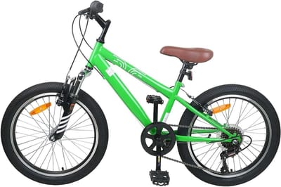Kinder Mountainbike - Avontuurfiets Outdoor - Buiten Spelen - Stalen Frame Met Vering - 24 Inch Wielen - Groen
