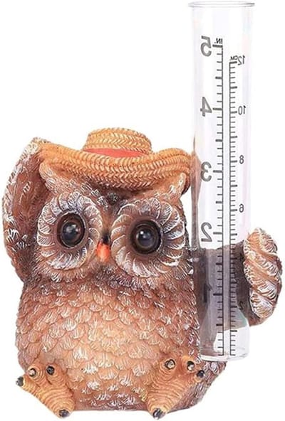 Regenmeter Outdoor Tuin Ornament Regenmeter Leuke Uil Regenmeter Waterdicht - Duurzaam Hars Dieren Standbeeld voor Tuin Binnenplaats Outdoor Decoratie