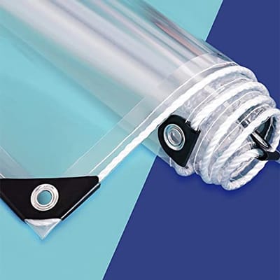 Transparant Waterdicht Afdekzeil met Oogjes - 0,55 mm, Ideaal voor Camping, Bouw en Bescherming van Voertuigen