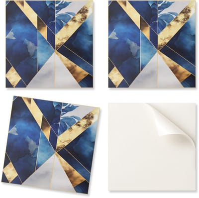 Set zelfklevende vinyltegels met geometrisch patroon in verschillende tinten voor de slaapkamer, 20x20x20 cm