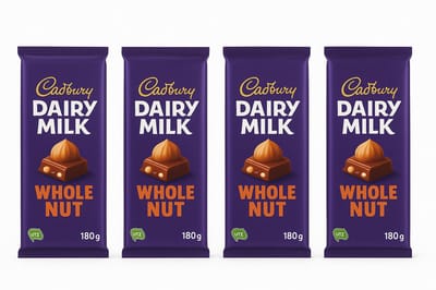 Cadbury Dairy Milk Whole Nut Chocoladereep (4x180 g) – Romige Melkchocolade met Hele Hazelnoten