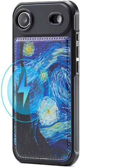 Casemania Hoesje Geschikt voor Apple iPhone 17 Air - De Sterrennacht Print - Van Gogh - Magnetisch Kunstleren Back Cover - Telefoonhoesje Geschikt voor MagSafe