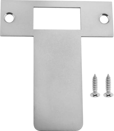 Dailygoods- Deurstaking Roestvrij Staal Lange Lip - Bevestigingsschroeven - 84x97mm - Schroefcentra 70mm - Corrosiebestendig - Betere Grendelgeleiding - Deurslot