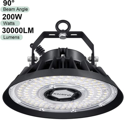 ANTENLICHT Hanglamp - Industrieel Hanglampen - Lampenkap - zwart - Rond Industriële Hanglamp - Voor Binnen Magazijn | Sportschool | Fabriek | Garage - Plafondlamp - 200W 30000LM 5000K