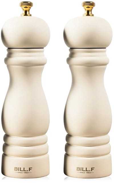 Dailygoods- Zout- en Pepermolenset - Houten Pepermolen - Set van 2 - Handmatige Molens - Navulbaar - 7 Inch - Kruidenmolens