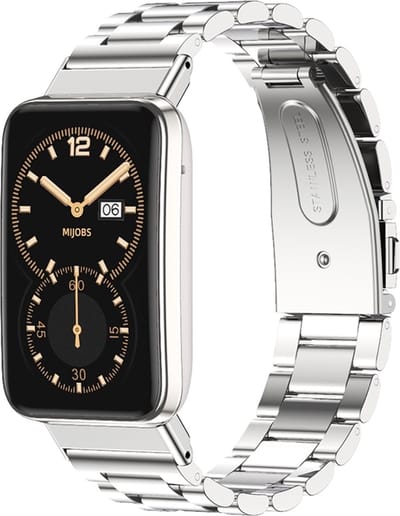 By Qubix - Metalen schakelband - Zilver - Geschikt voor Xiaomi Smart Band 7 Pro / Mi Band 7 Pro bandje