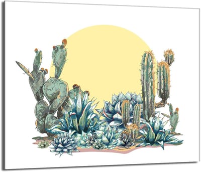 TMK ArtDeko - Beschermplaat Glas - 60x52 cm - Kaktus - Veilig en Praktisch