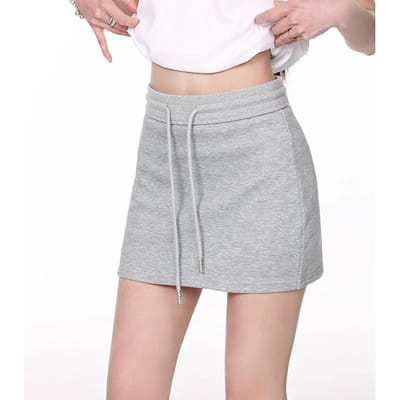 Dames Nieuwe Zomer Hete Meisjes Sport Korte Rok Hoge Taille Casual Slim Heup Bedekkende Rok Grijs XXL