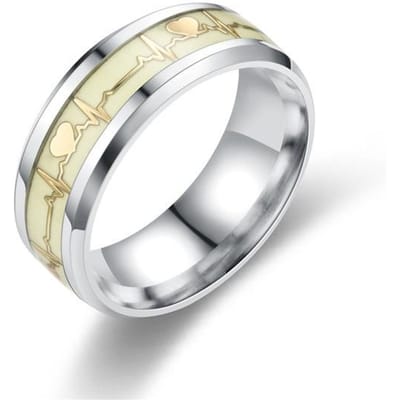 Mode Roestvrijstalen Lichtgevende Vinger Ring Voor Vrouwen Mannen Gloeiend In Het Donker Hart Koppel Trouwringen Sieraden Cadeau Accessoires 11 white